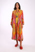 Reversible long coat in cotton blend patterned jacquard